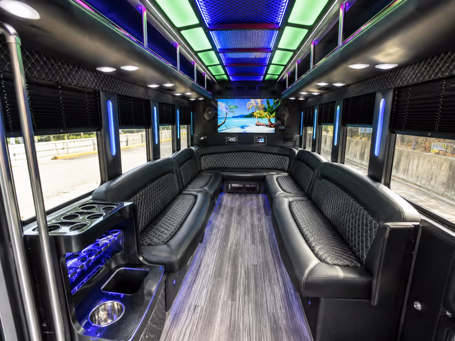 anchorage 18 passenger party bus inside