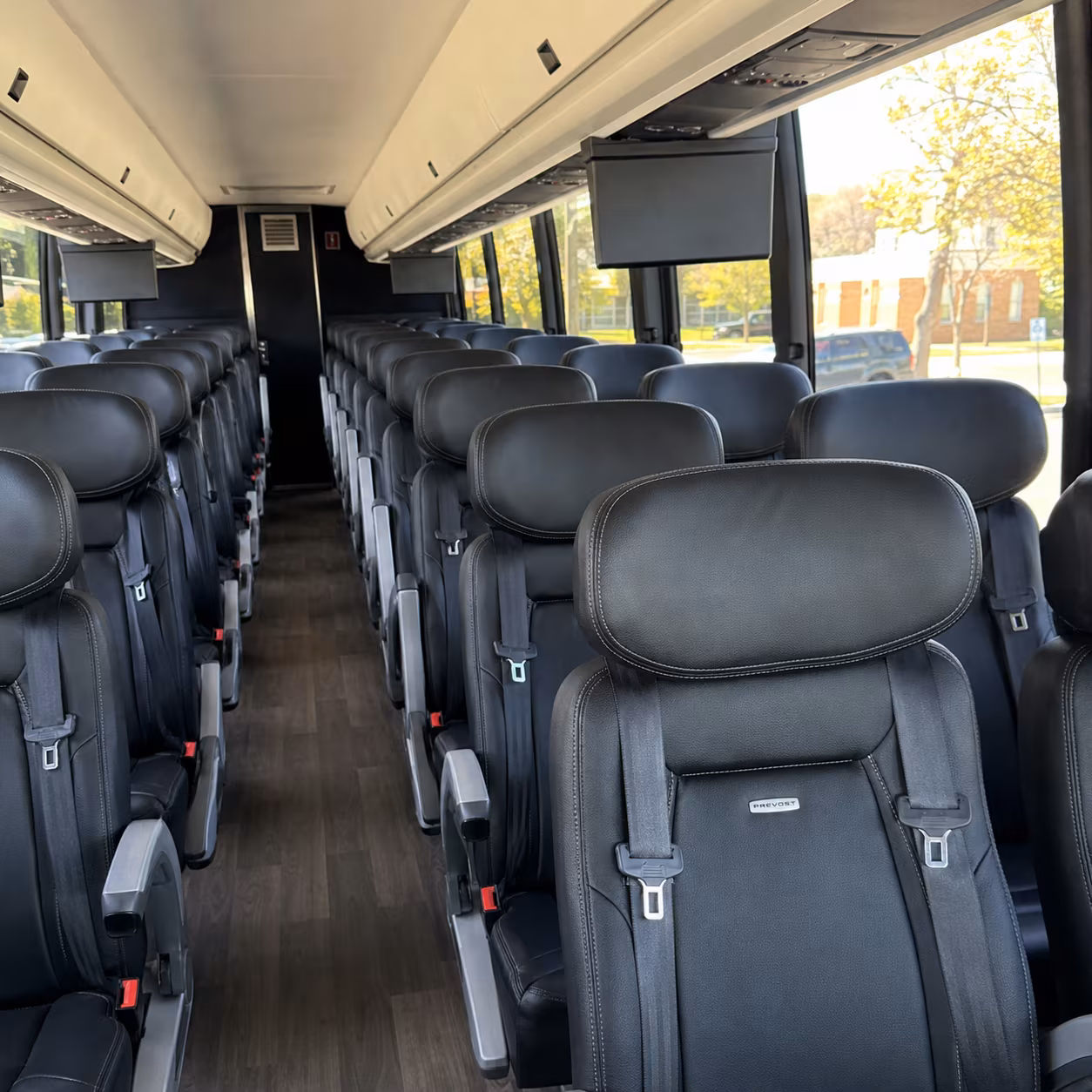 anchorage 45 passenger charter bus inside