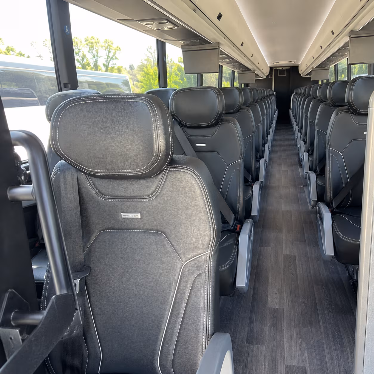 anchorage 47 passenger charter bus interior